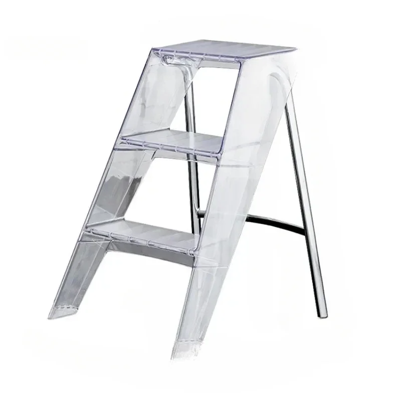 

Long - lasting Modern Home Folding Step Stools Transparent Acrylic Step Ladders Portable Telescopic Ladder for Rack Staircase