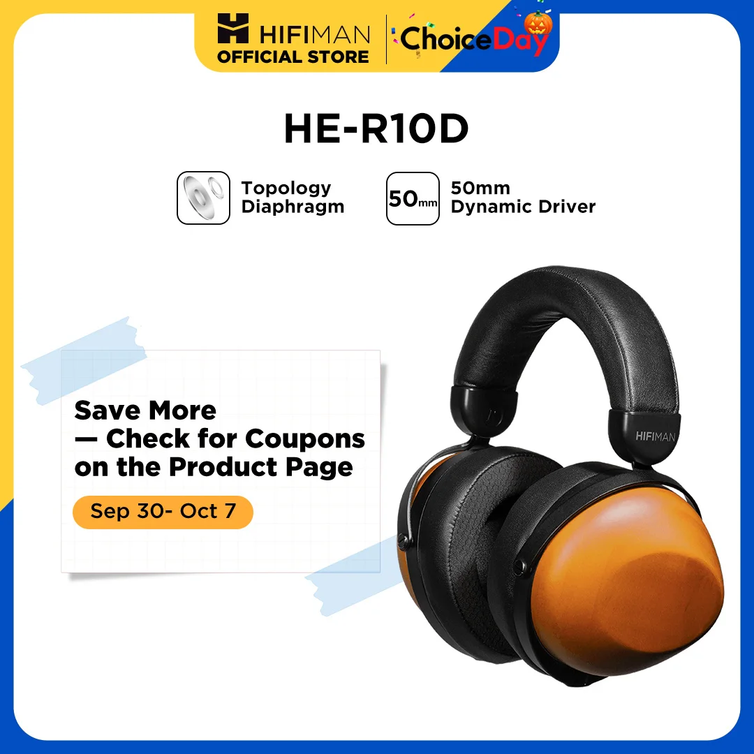 HIFIMAN HE-R10D Cuffie over-ear con driver di topologia dinamica per casa, studio e registrazione cablate/wireless