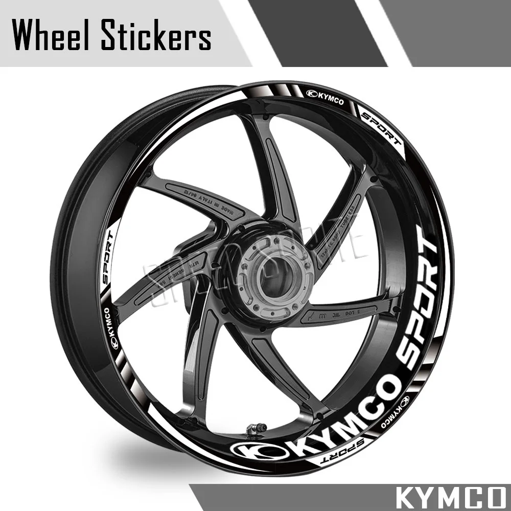 For KYMCO AK 550 XCITING 400 i 500 400S S350 CT200 300 125 250 Motorcycle Wheel Sticker Rim Decal Hub Stripe Tape Accessories