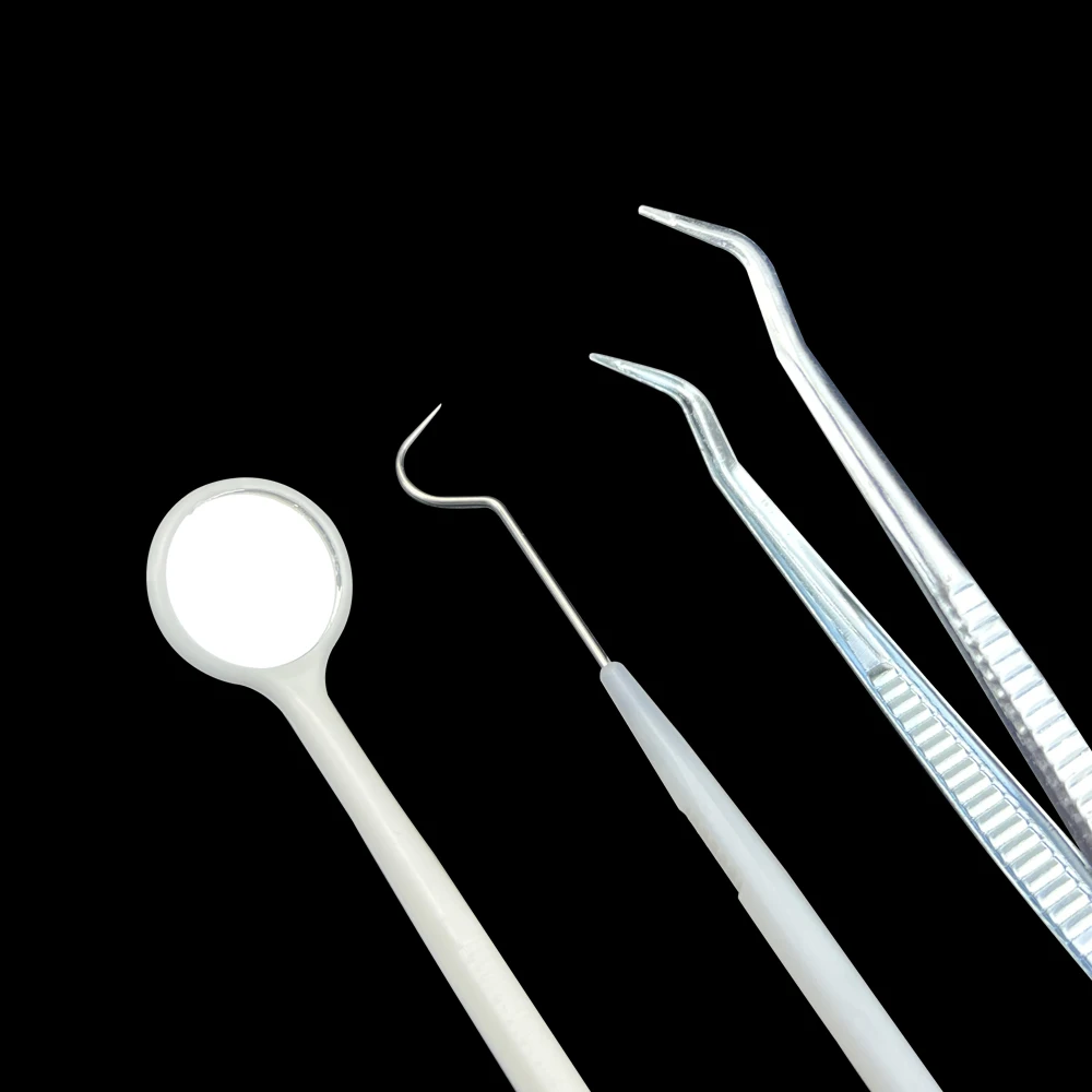 5 set dentale in acciaio inossidabile bocca specchio pinzette sonda igiene orale denti kit di pulizia usa e getta accessori per dentisti materiali di consumo