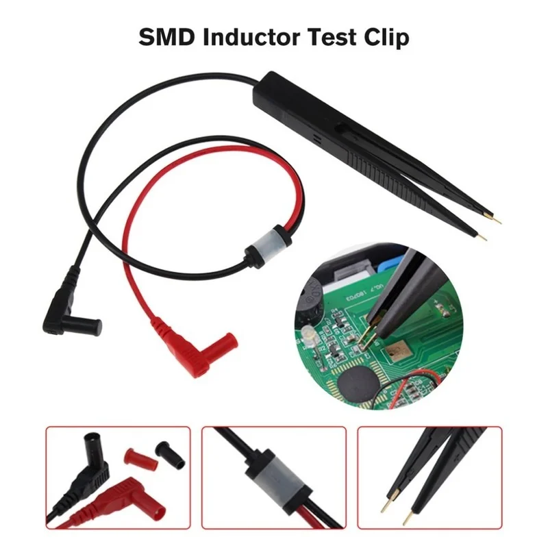 SMD SMT Chip Test  Inductor Test Clip Probe Tweezers for Resistor Multimeter Capacitor Meter Clip Probe Components Measure