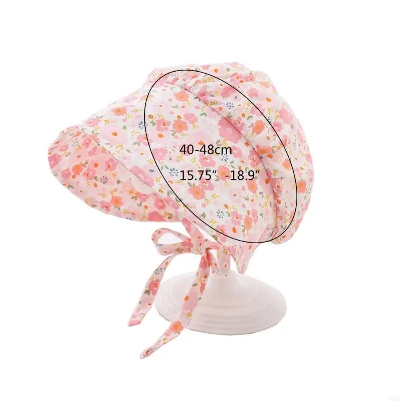 57QE chapeaux princesse pour bébés filles, Bonnet printemps réglable à imprimé Floral pour tout-petits