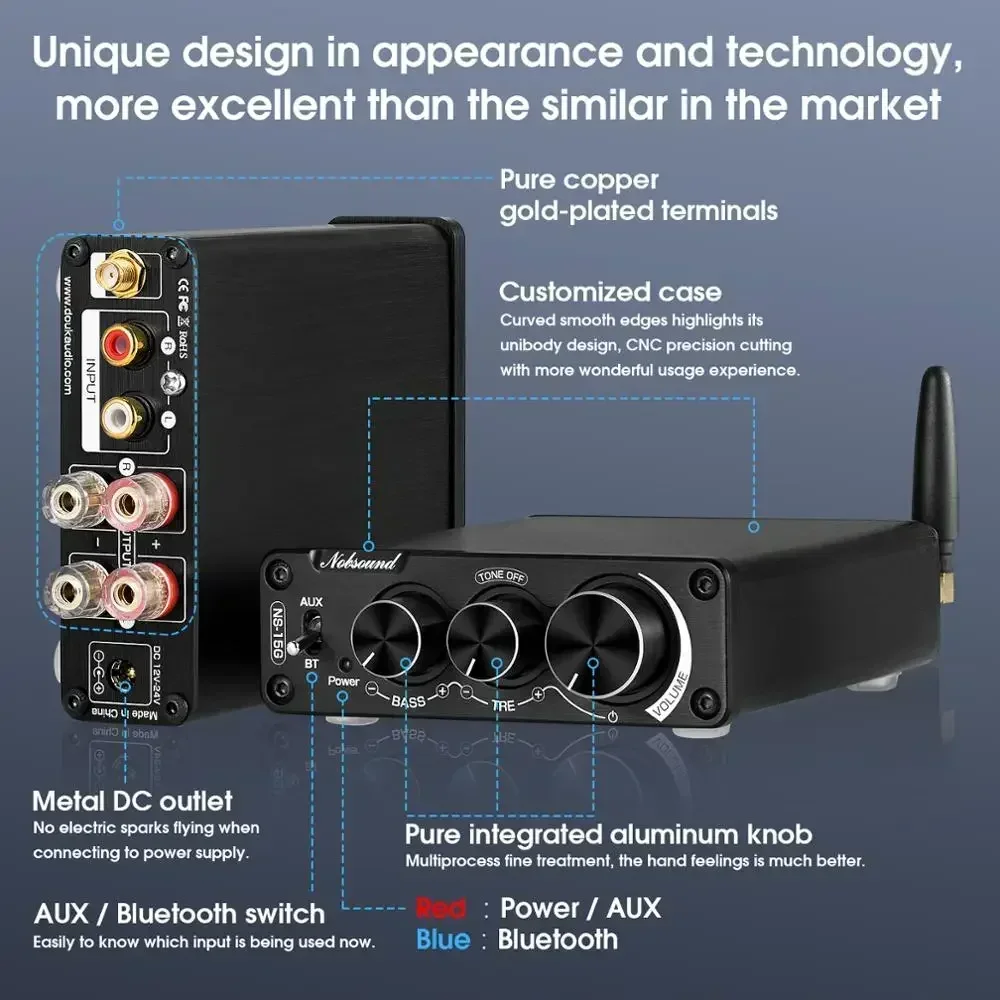 US.EU Mini Bluetooth 5.0 TPA3116 цифровой аудиоусилитель HiFi класса D стерео усилитель мощности 100 Вт * 2 для домашних динамиков