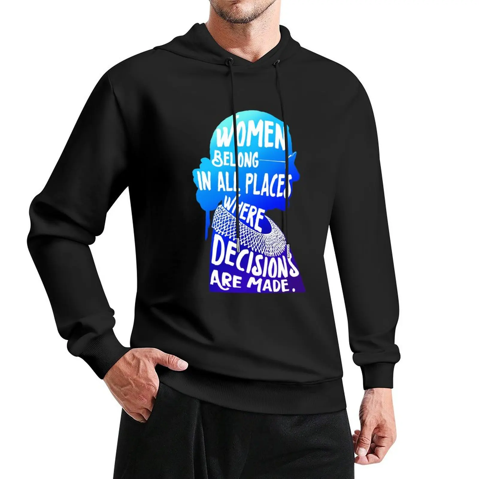 RBG quote silhouette Pullover Hoodie winter clothes korean clothes autumn hoodie