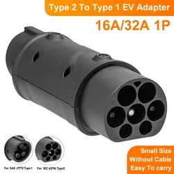 Electric Vehicle Charging Connector 16A/32A EV Car Charger Adapter Converter IEC 62196 J1772 EVSE Accessories Type2 To Type1