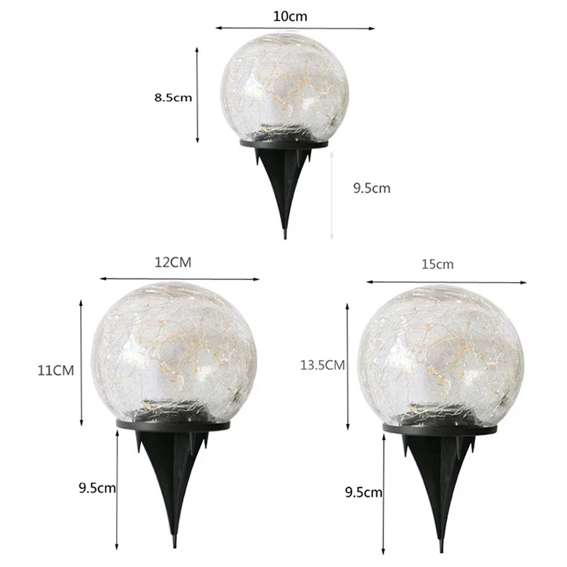 Luces Led solares impermeables para exteriores, luces LED de vidrio agrietado para camino de pasarela, Patio, parque, decoración de vacaciones