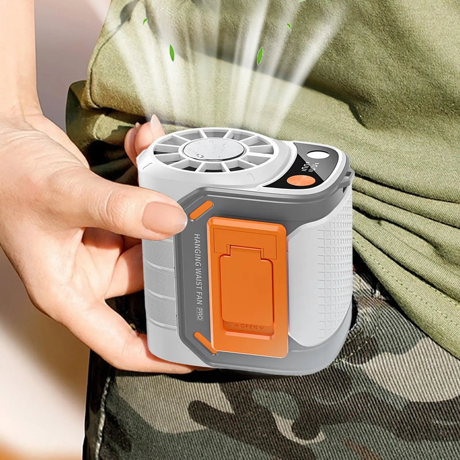 

Waist Clip Fan Portable Wearable Camping Fan Personal Cooling Device For Sports Offices Shopping Fishing Beach Desk Hiking