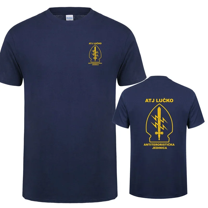 ATJ LUCKO Croatian Counter Terrorism Special Unit Force Tshirt Men polyester casual wear, easy to maintain clothes Eur size