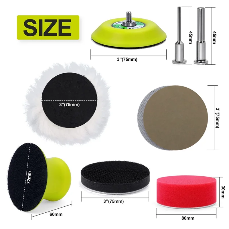 131 قطعة من أقراص الصنفرة مقاس 3 بوصات مع ورق الصنفرة 60-10000، مجموعة ترميم المصابيح الأمامية للسيارة للصنفرة الرطبة والجافة المتينة-N38R #5