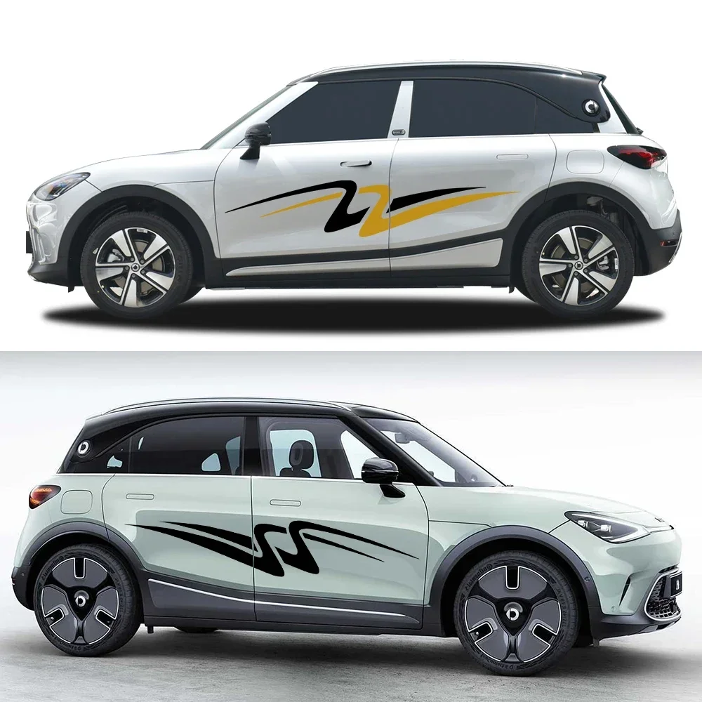 สำหรับรถยนต์เมอร์เซเดส-เบนซ์ สมาร์ท ฟอร์ทู ฟอร์โฟร์ รุ่น 453 451 ชุดแต่งรถยนต์ สติ๊กเกอร์ไวนิลตกแต่งประตูด้านข้าง ชุดแต่งรถยนต์ อุปกรณ์ตกแต่งรถยนต์