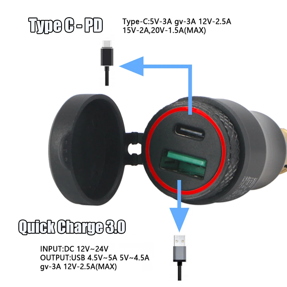 Adaptador de corriente USB de carga rápida para motocicleta, accesorios de cargador de enchufe DIN para BMW F750GS, r1150, rt, r1200rt, f 800 gs,