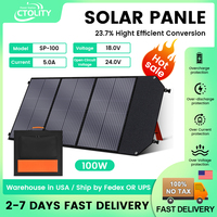 100W Portable Solar Panel Camping Foldable Solar Power Station 18V MPPT Portable Generator Charger for Car Boat Caravan Camping
