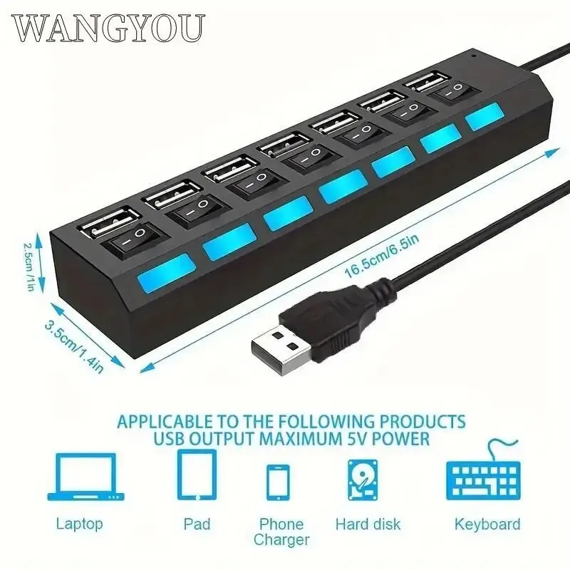 USB Hub Hub USB Adapter Multi Ports Use Power Adapter Extensor USB 2.0 PC Computer Accessories Switch USB For Laptop