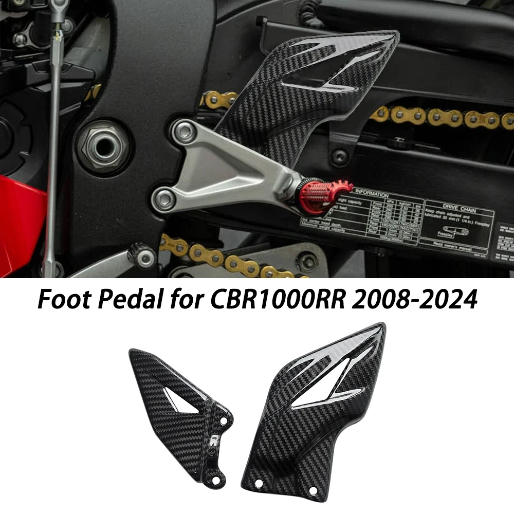 

Carbon Fiber Motorcycle Heel Guard Plates Foot Rests Fit for Honda CBR1000RR 2008-2024
