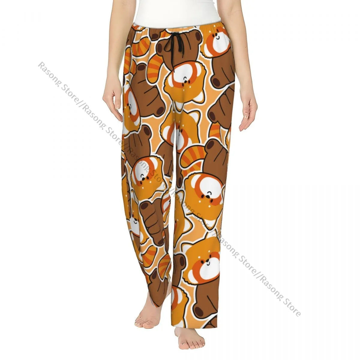 Women Long Pajama Pants Cute Red Panda Lounge Trousers Casual Sleep Bottoms with Pockets