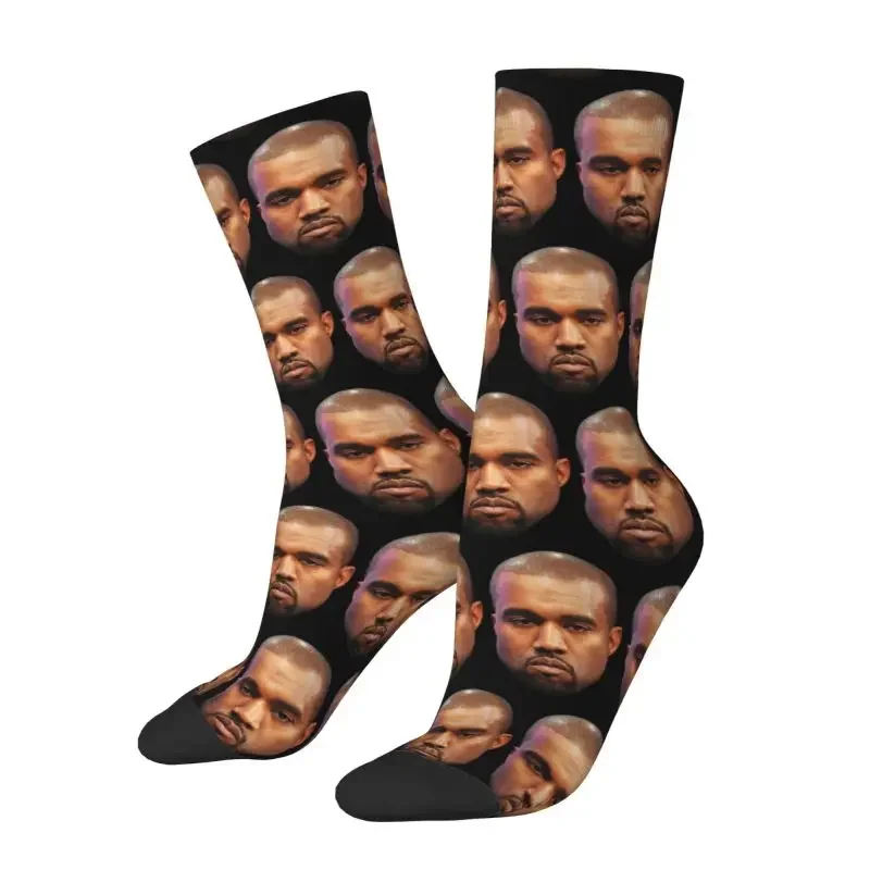 Fashion Men's Kanye West Funny Meme Dress Socks Unisex Breathbale Warm 3D Print Crew Socks