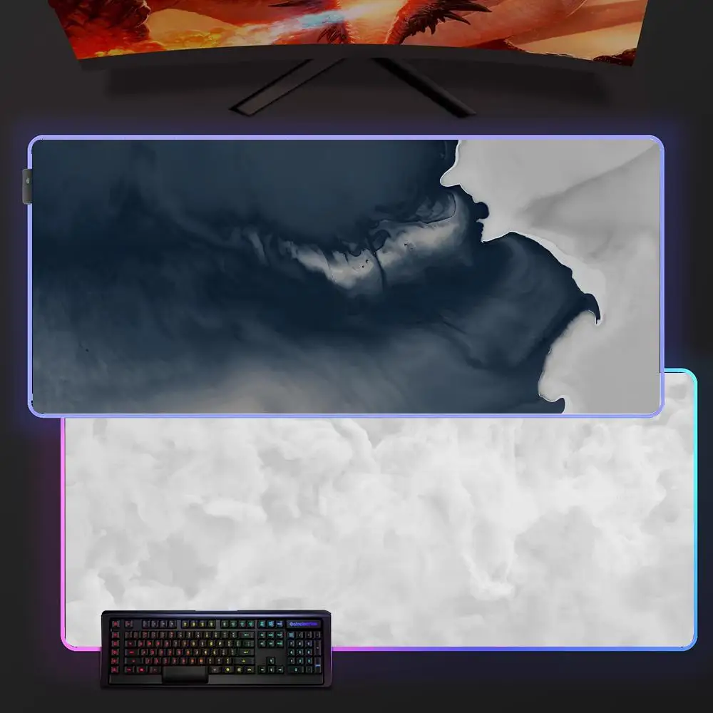 

Grey Series XXL RGB Gaming Mouse Pad Desk Mat HD Gamer Accessories Large LED Light Mousepad PC Computer Carpet with Backlit