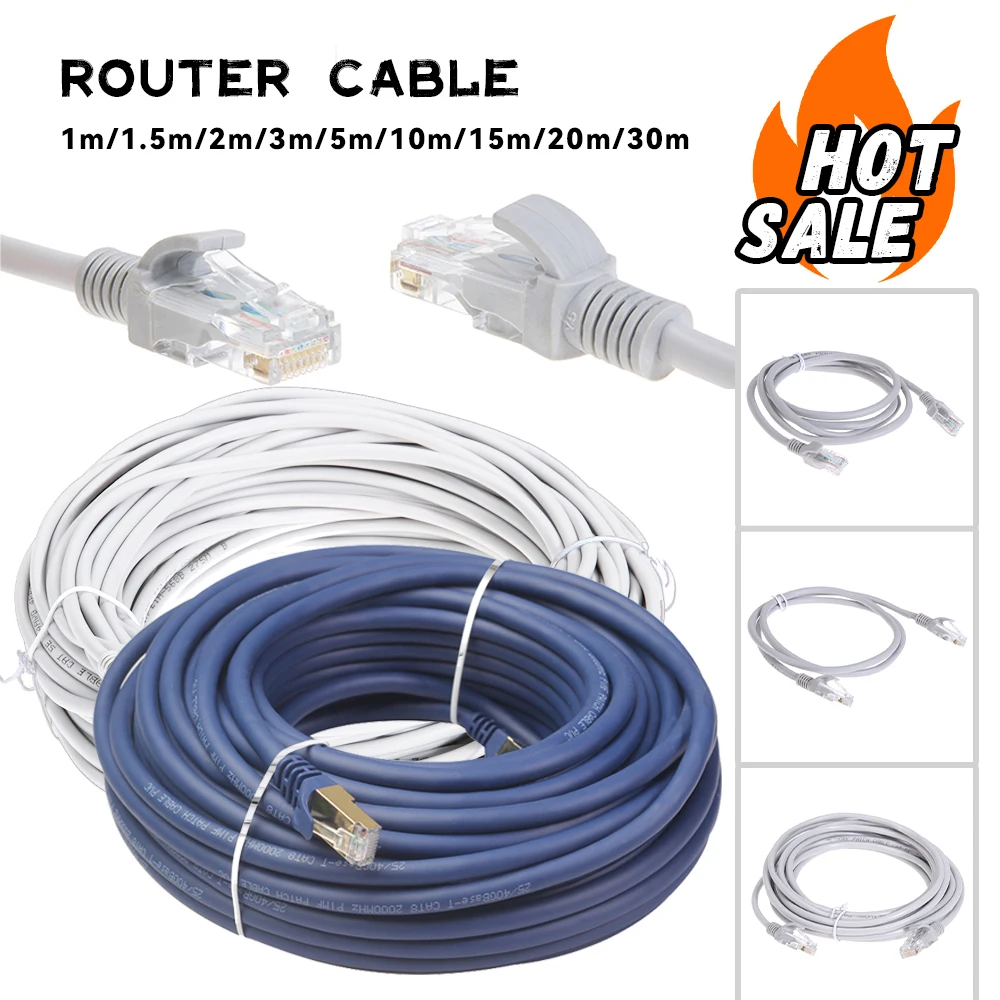30-1M Ethernet Cable 40Gbps 2000MHz CAT8/5E Networking Elastic PVC Internet Lan Cord for Laptops PS4 Router RJ45 NetworkCable
