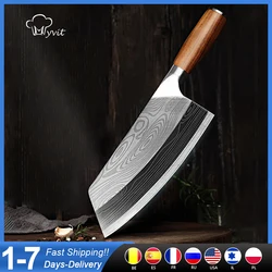 Kitchen knives Cleaver 8inch Chinese Butcher Chef Knife 5Cr15 Stainless Steel Cutter Razor Sharp Slicer Meat Chopping Knife