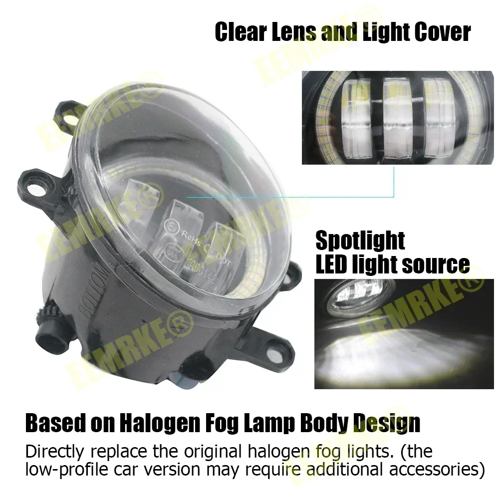 LED Fog Lights for Toyota Camry XV50 Daihatsu Altis 2015 2016 2017 Car PTF with Lens Angel Eyes DRL Fog Driving Lamp Headlights - Image 3