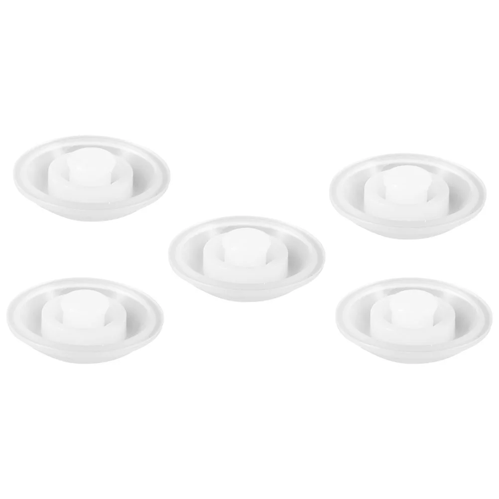 5 Pcs Waterbottle Cup Accessories Silicone Spill Proof Stopper Lid Belly Round for Cap White Supplies