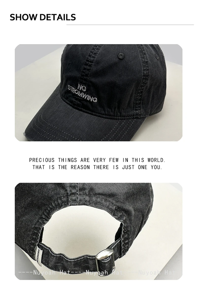 Neue Herren- und Damen-Baseballkappen mit hochwertiger Buchstaben-Stickerei, Retro-Sonnenschutz, vielseitige personalisierte Schirmmützen, modische Streetwear – Detail 3