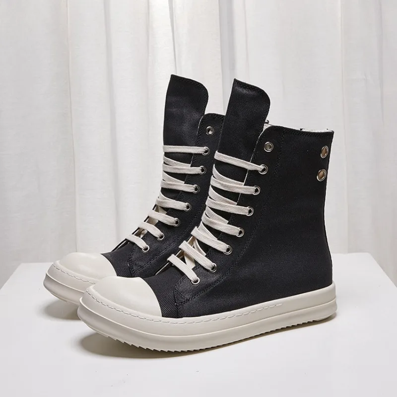 

24ss High Street High-top Canvas Shoes Men Women Hollow-out Black Sports Shoes Men's Casual Sneakers