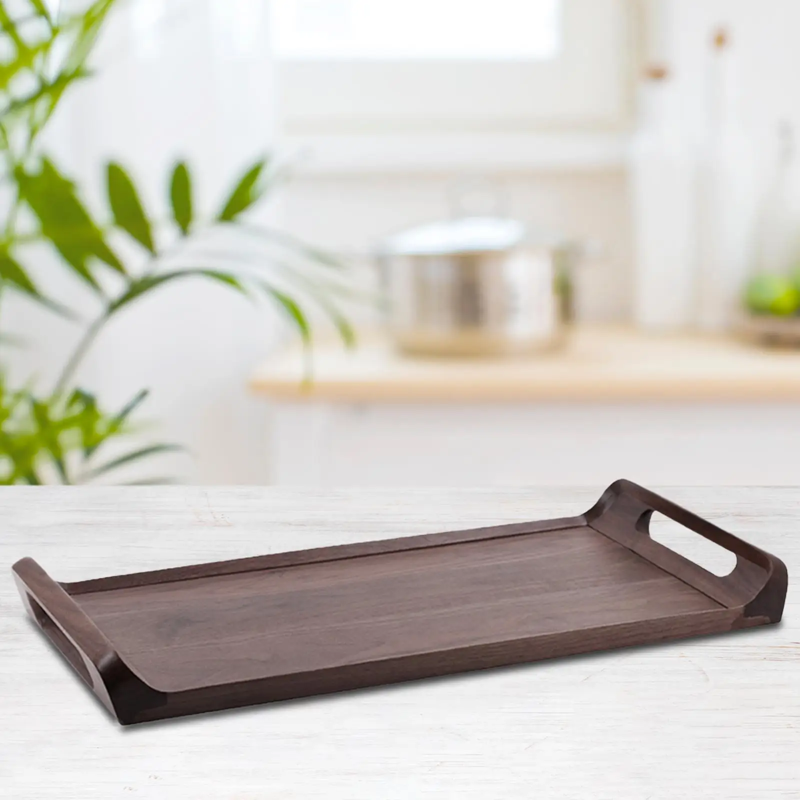 Serving Tray Rectangular Wood Serving Tray for Bathroom Pantry Countertop