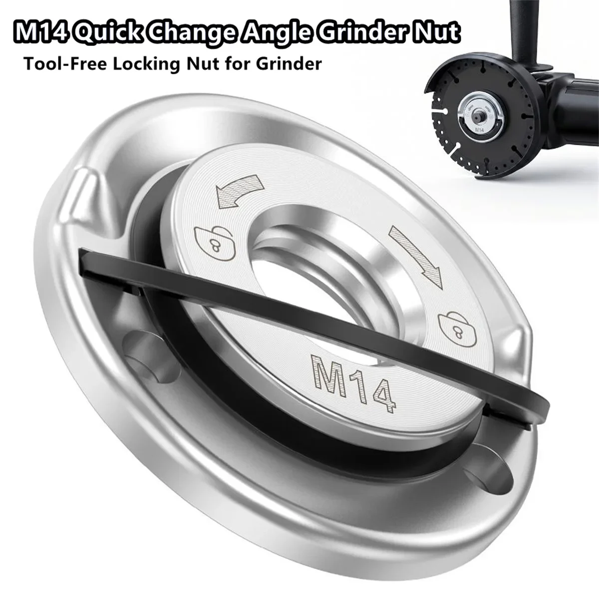 M14 Quick Change Angle Grinder Locking Nut Tool Free Self Locking Flange Nut Quick Release Clamp For Grinding Disc Wheel