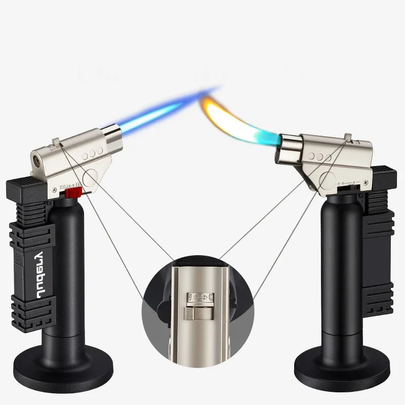 Small spray gun lighter, windproof, high-temperature baking, portable cigar, moxibustion, open flame, and direct charging