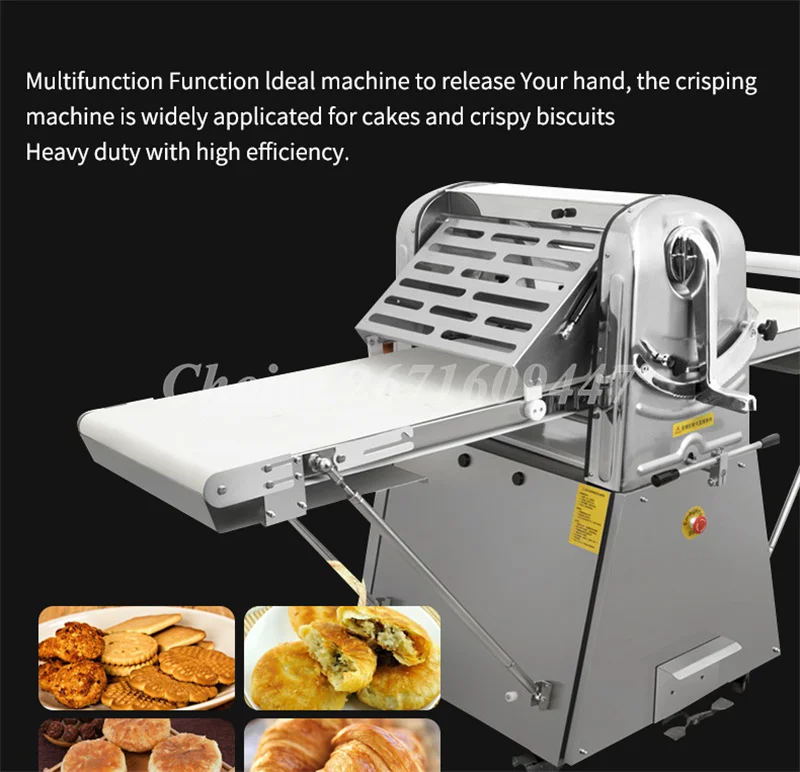 Automatic Pizza Bread Dough Sheeter Pizza Making Puff Pastry Sheeter Bread Croissant Making Maker Desktop Bakery Equipment