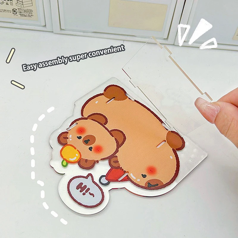 Creative Kawaii Capybara Pen Storage Box Transparent Pen Container Multifunctional Desktop Acrylic Stationery Storage Box