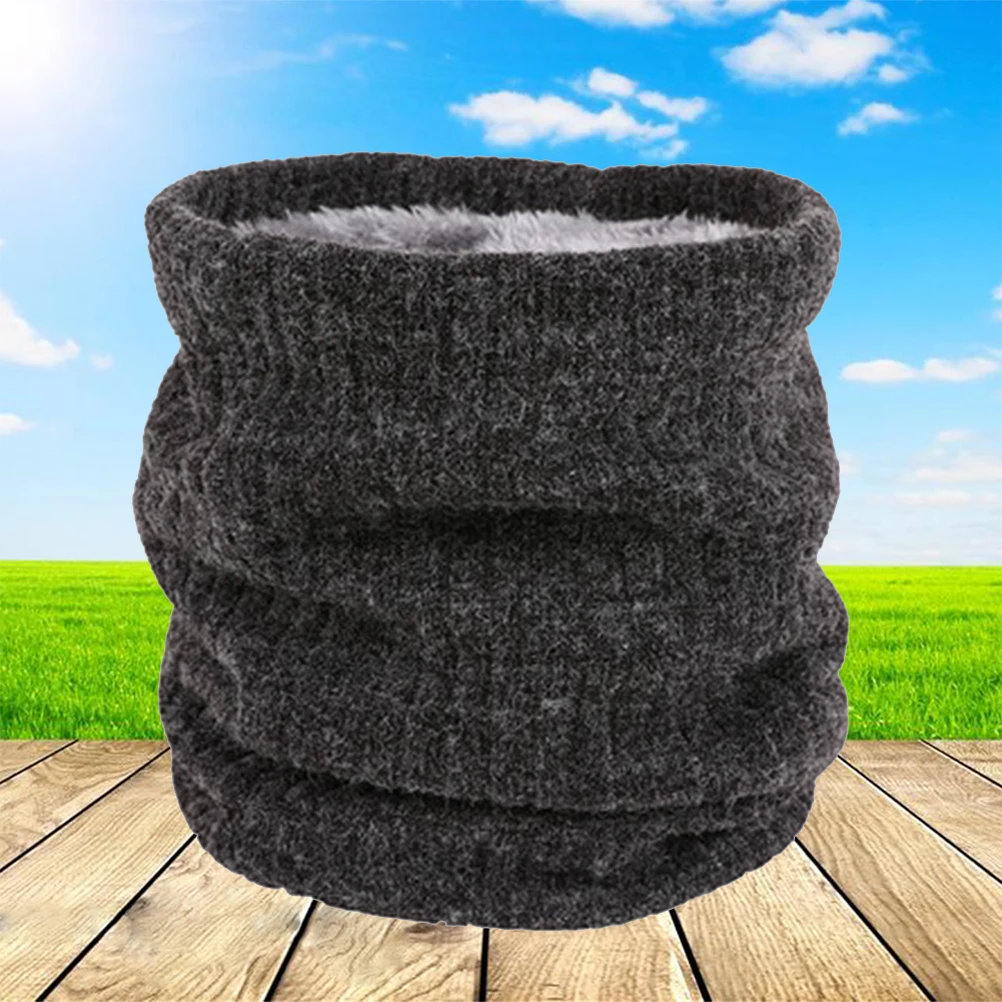 

Fleece Scarf Cover Knitted Neck Warmer Women Circle Scarf Soft Polyester Warm Classic Fall Winter Camping Hiking