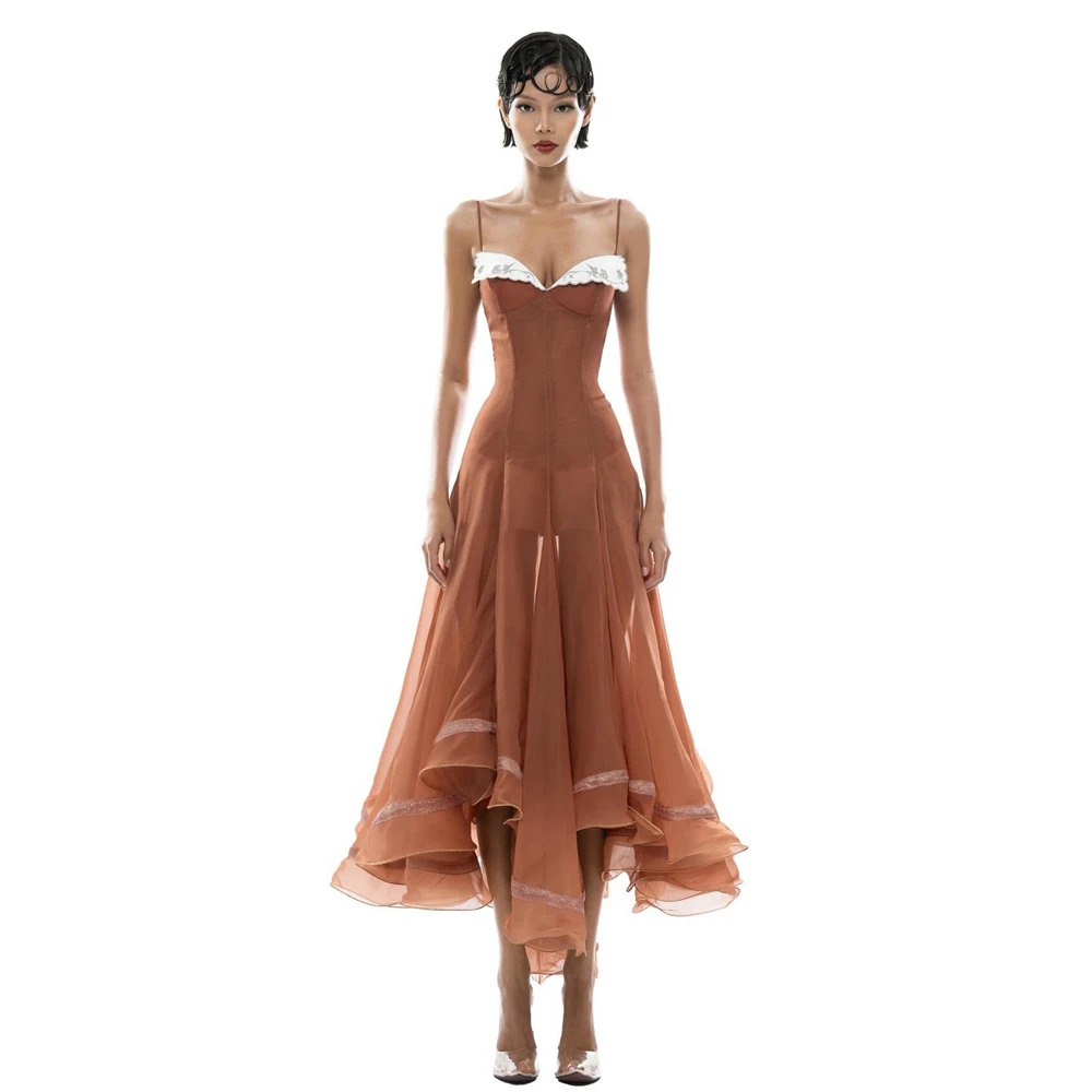 

Модное сетчатое длинное вечернее платье с кружевной отделкой, винтажное тюлевое платье с оборками, вечернее платье без рукавов, прозрачные платья для выпускного вечера