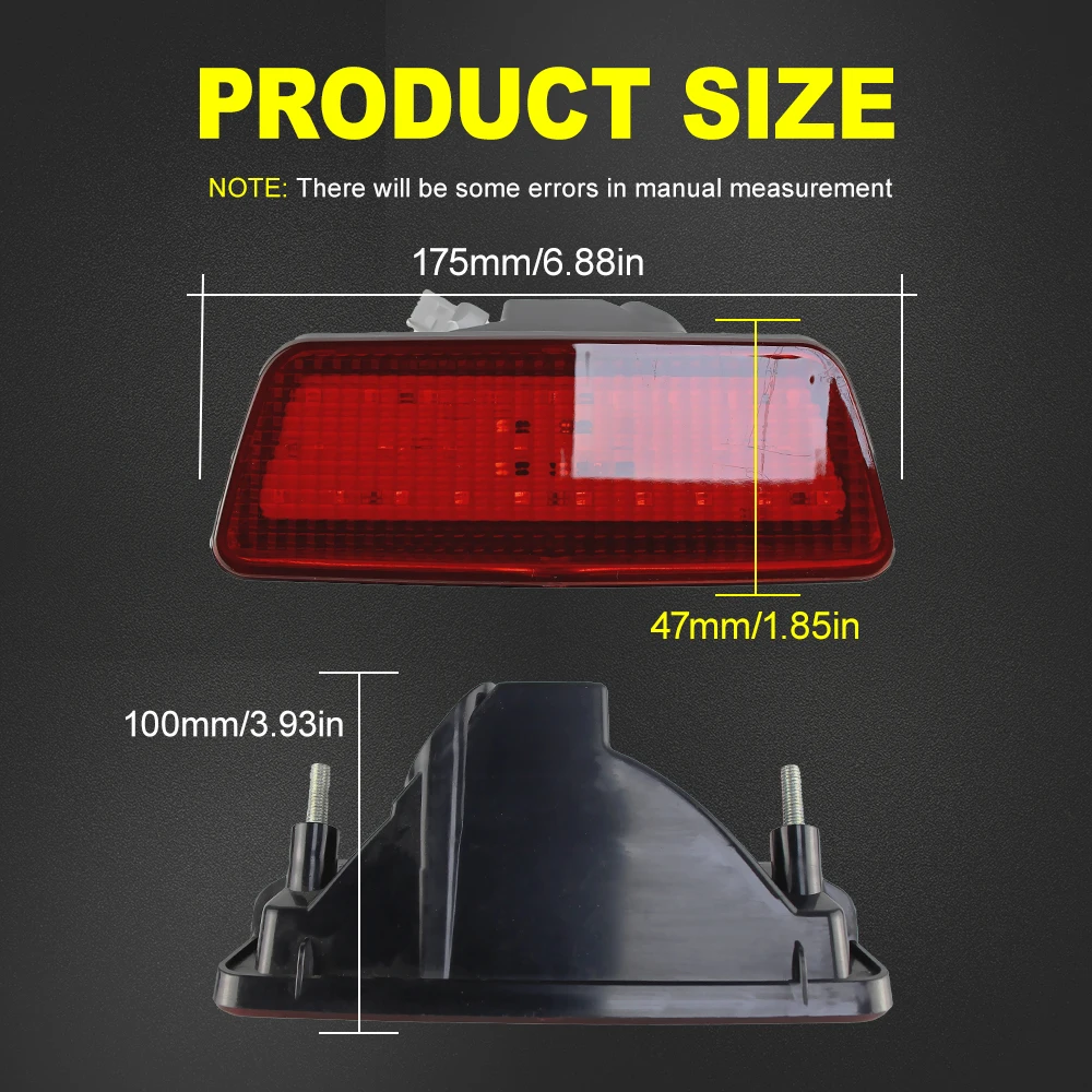 1PC For Nissan X-Trail T32 Rogue 2014 2015 2016 Car Middle Rear Tail Bumper Center Reflector Fog Light Lamp Car Accessories