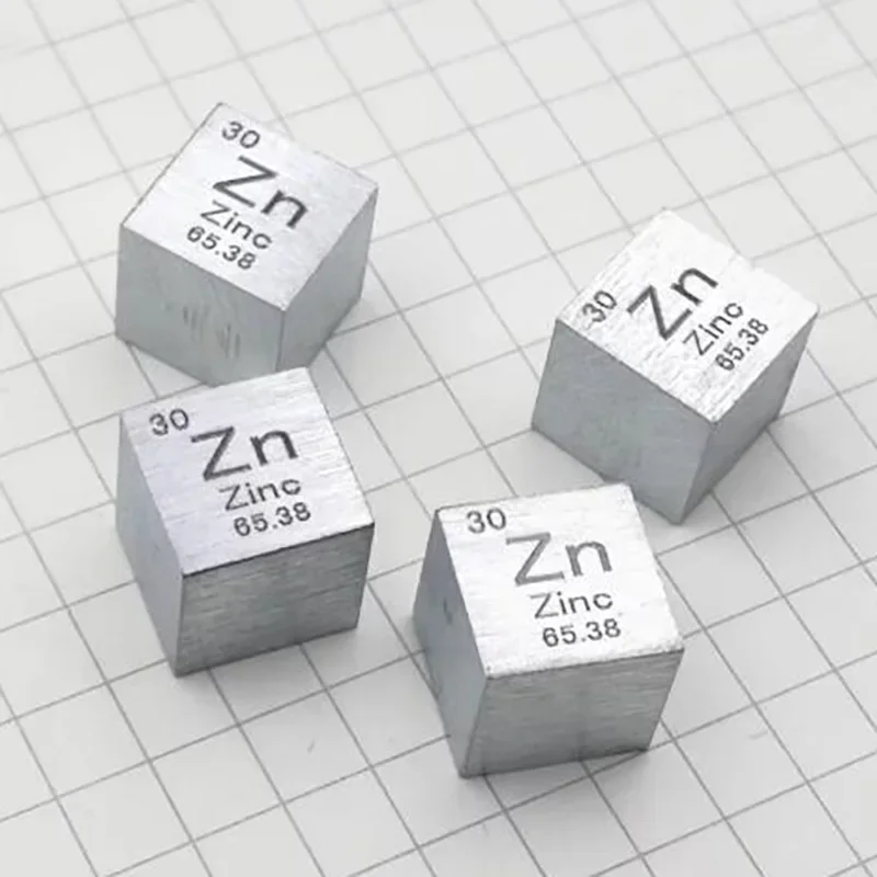 Zinc Metal 10mm 25.4mm 1 Inch Density Cube 99.99% For Element Collection