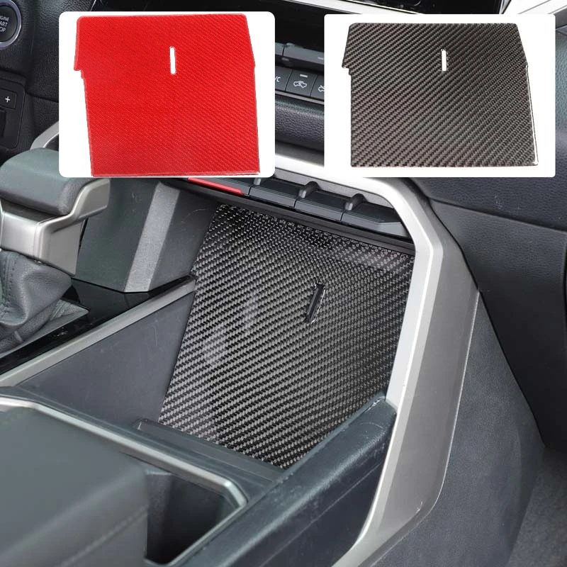 center console storage compartment shockproof and dustproof pad soft carbon fiber For Toyota Tundra 2022-26 interior accessories