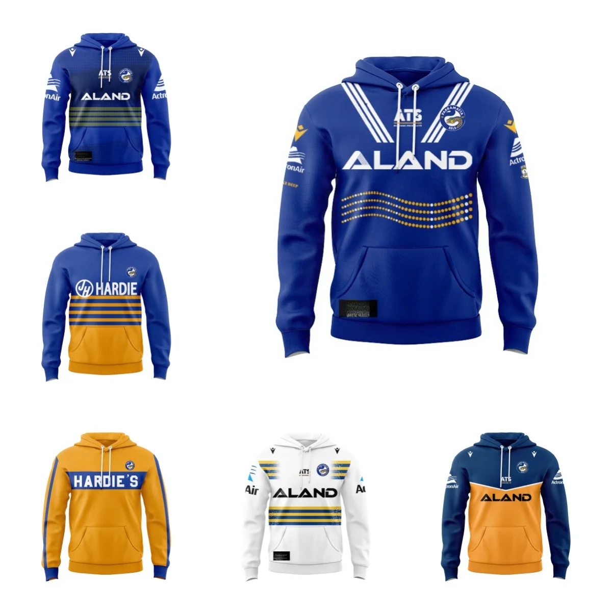 Zip Hoodie Parramatta Eels Men's Replica Home/Away Rugby Jersey (Custom name and number )