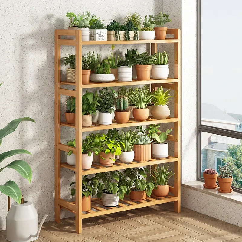 Adjustable Multi Tier Plant Stand Indoor Floor Rack for Living Room Balcony Vertical Flower Pot Holder Storage Shelf