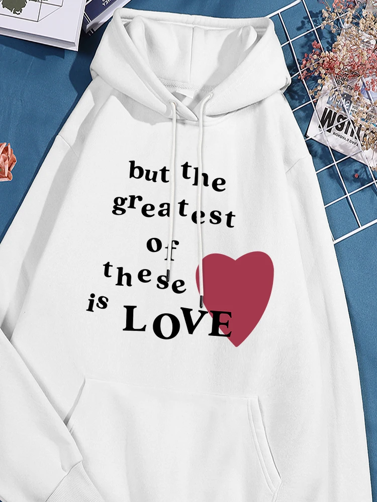 But The Greatest Of These Is Love Printed Sweatshirts For Women Cotton Trendy Sportwear Causual Loose Hoody Unique Causal Top