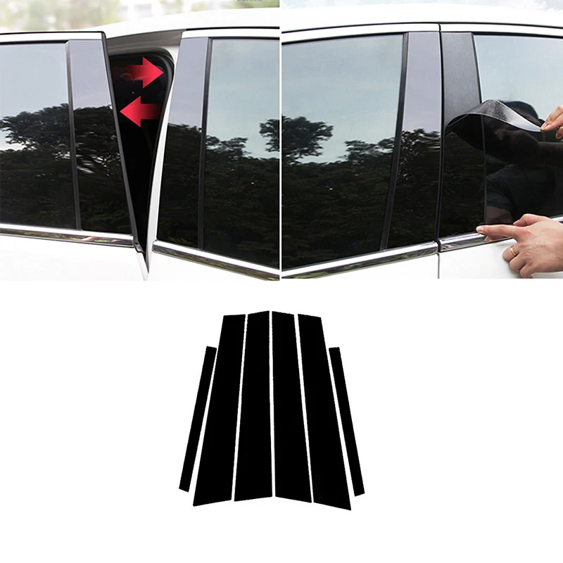 Glossy Black Window Door Column B C Pillar Post Cover for BMW 3 Series E46 4-door Sedan/saloon 1998-2005 Decoration Stickers