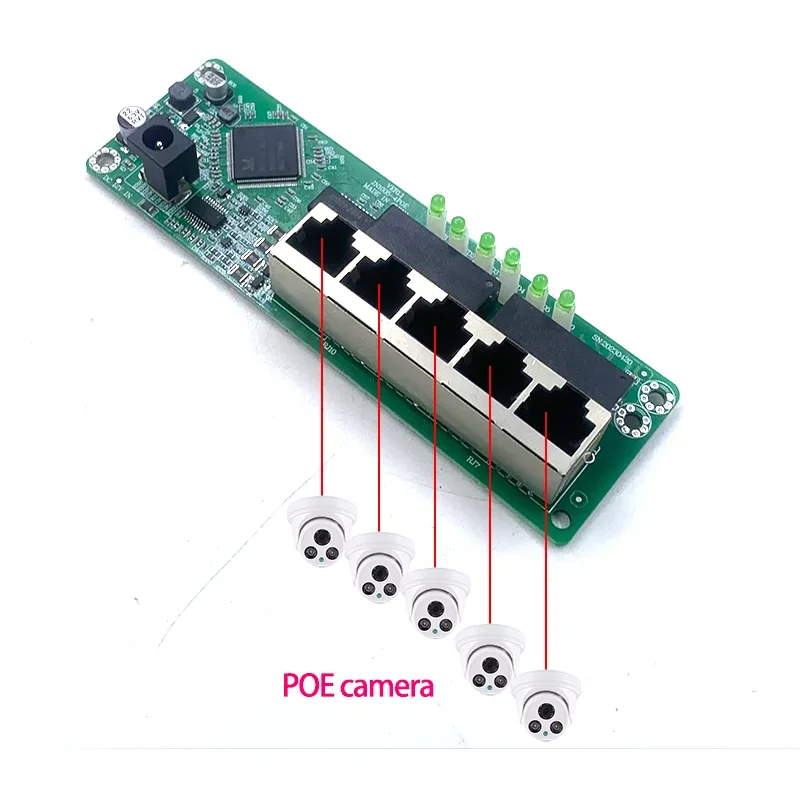 Standardowy protokół 4 port 802.3AF/przy 48V POE OUT/48V przełącznik poe 1000 mbps POE poort; 1000 mbps UPLink/nvr poort; 1000 M port SFP