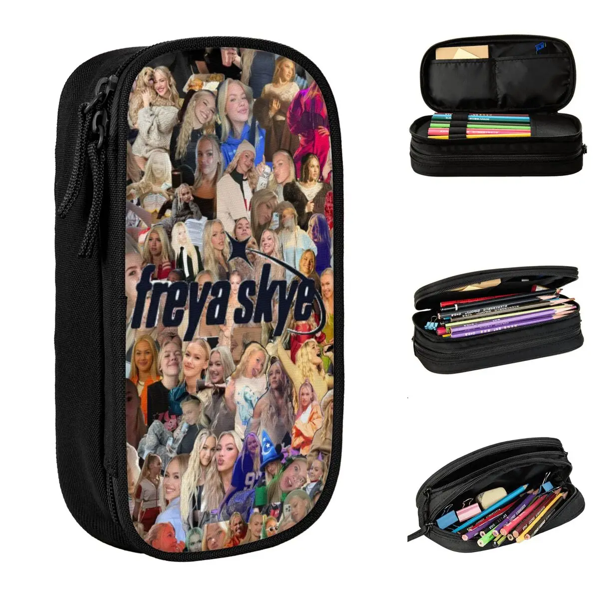 Piórnik Freya Skye, szkolne piórniki, zapinane na zamek, dla dziewcząt i chłopców, estetyczne, na przybory szkolne, do szkoły i na uczelnię.