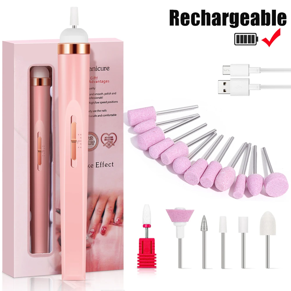 LINMANDA Portable Electric Nail File Nail Set with 4 Speeds