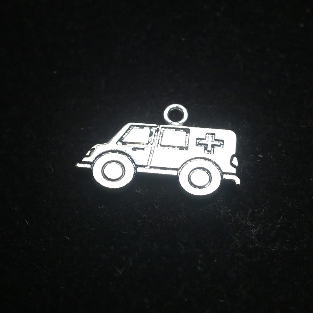 

20pcs Ambulance Pendant DIY Charms Simple Alloy Jewelry Making Pendants for Bulk Necklace Earrings Craft Project Accessory