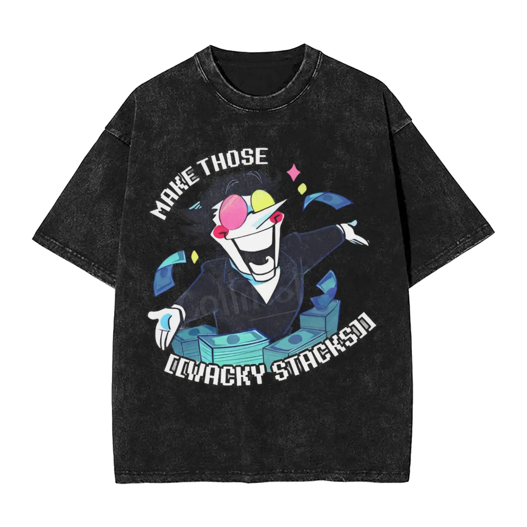 Deltarune Spamton MAKE THOSE [WACKY STACKS Washed T Shirt Streetwear T-Shirts  Tee Shirt Men Women 100% Cotton Oversize Summer