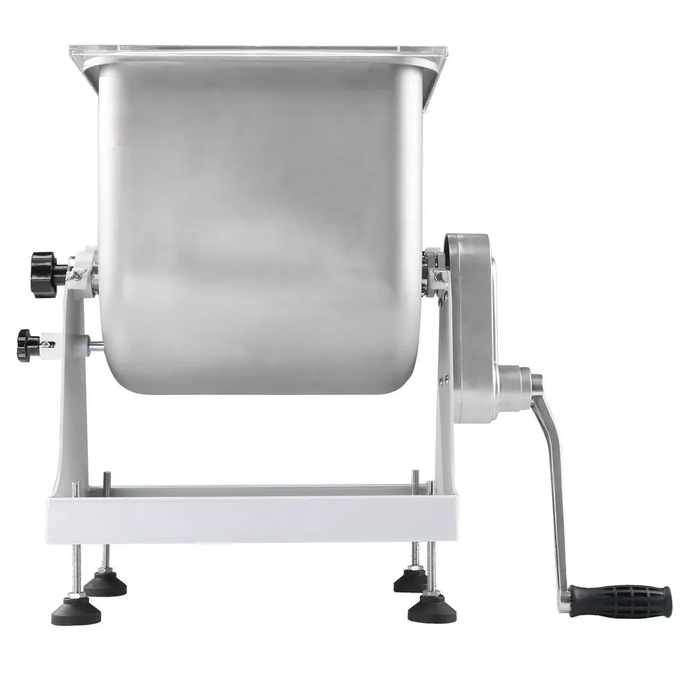 

50 Pound Meat Mixer with a Stainless Steel Tub, Ergonomic Handle, and Transparent Plastic Cover for Mixing