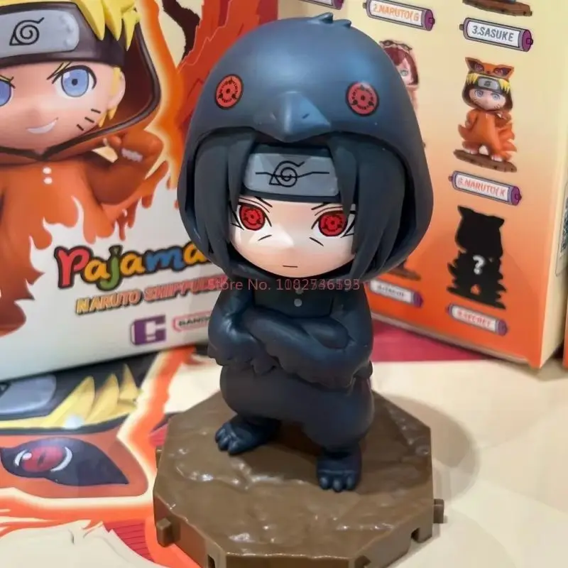Genuino Bandai Naruto Bnfigureq Pajamars serie caja ciega figuras de acción modelo Sasuke Kakashi disfraz modelo ornamento regalo juguete