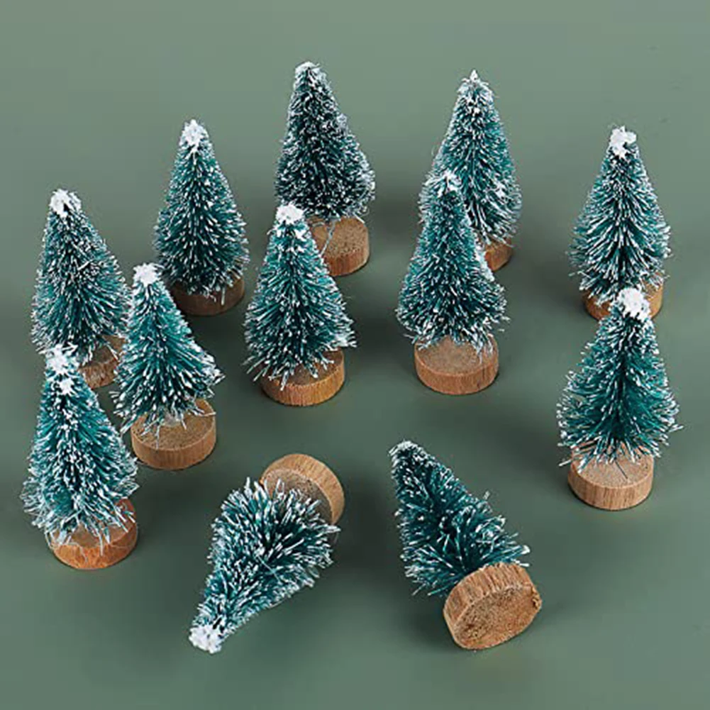 Dollhouse Decor Christmas Tree Decoration Holiday Decoration Iron Base Miniature Village Decor Christmas Scene