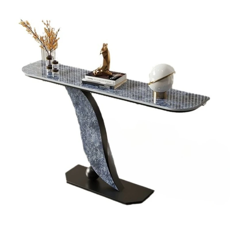 Wall strip table entryway, modern and simple entrance semi-circular end viewing platform